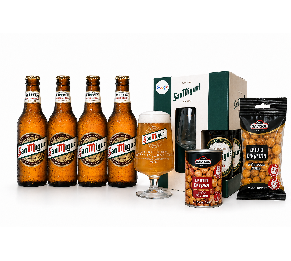 מארז בירה San Miguel עם כוס ממותגת
